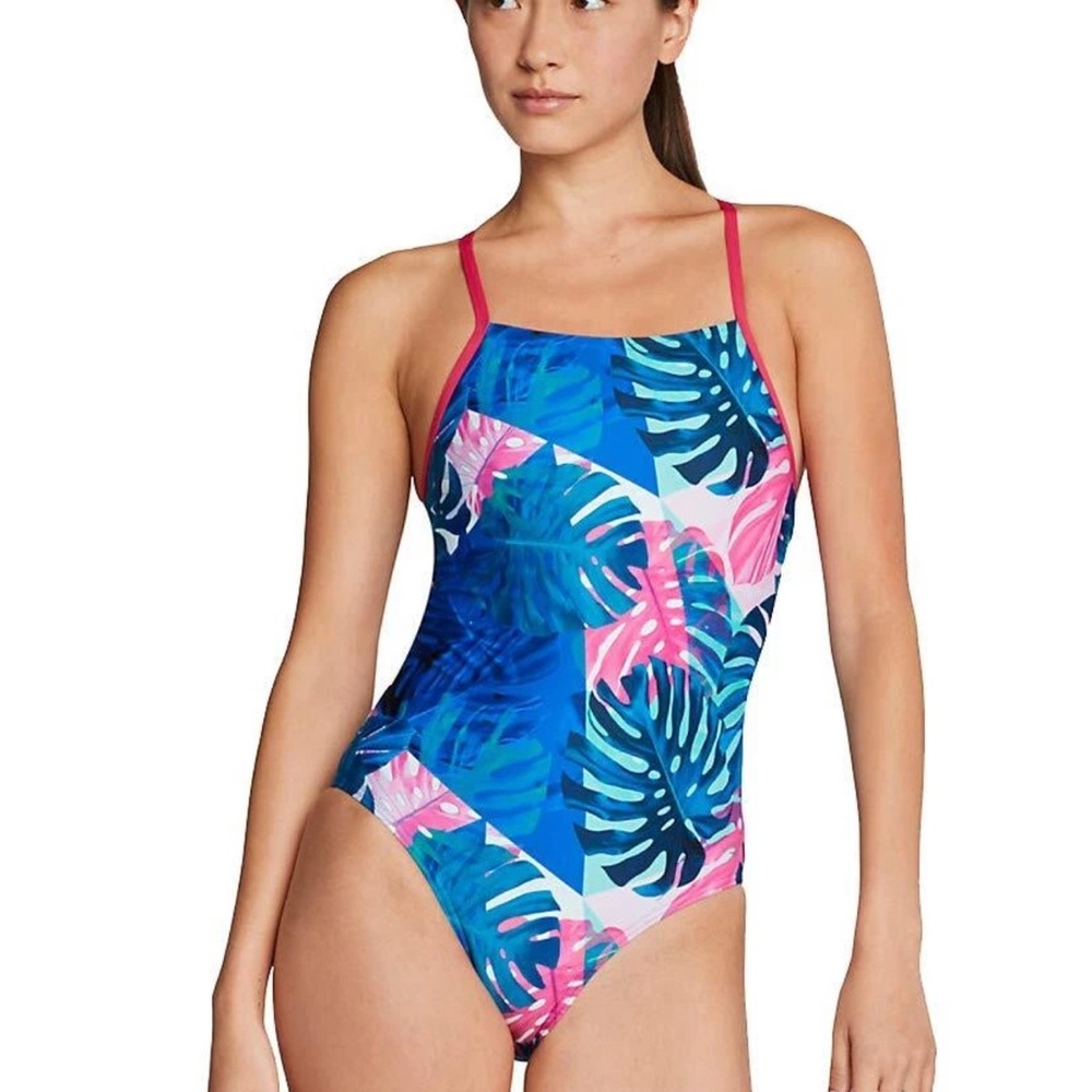 NWT Speedo Print Turnz Fixed Back One-Piece Swimsuit - Size 26